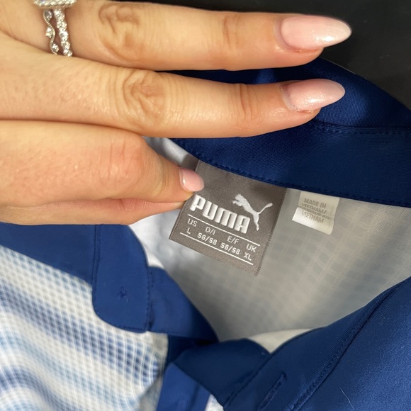 LOT OF 2 - Puma Men's Blue and White Polo Shirts - Picture 4 of 4